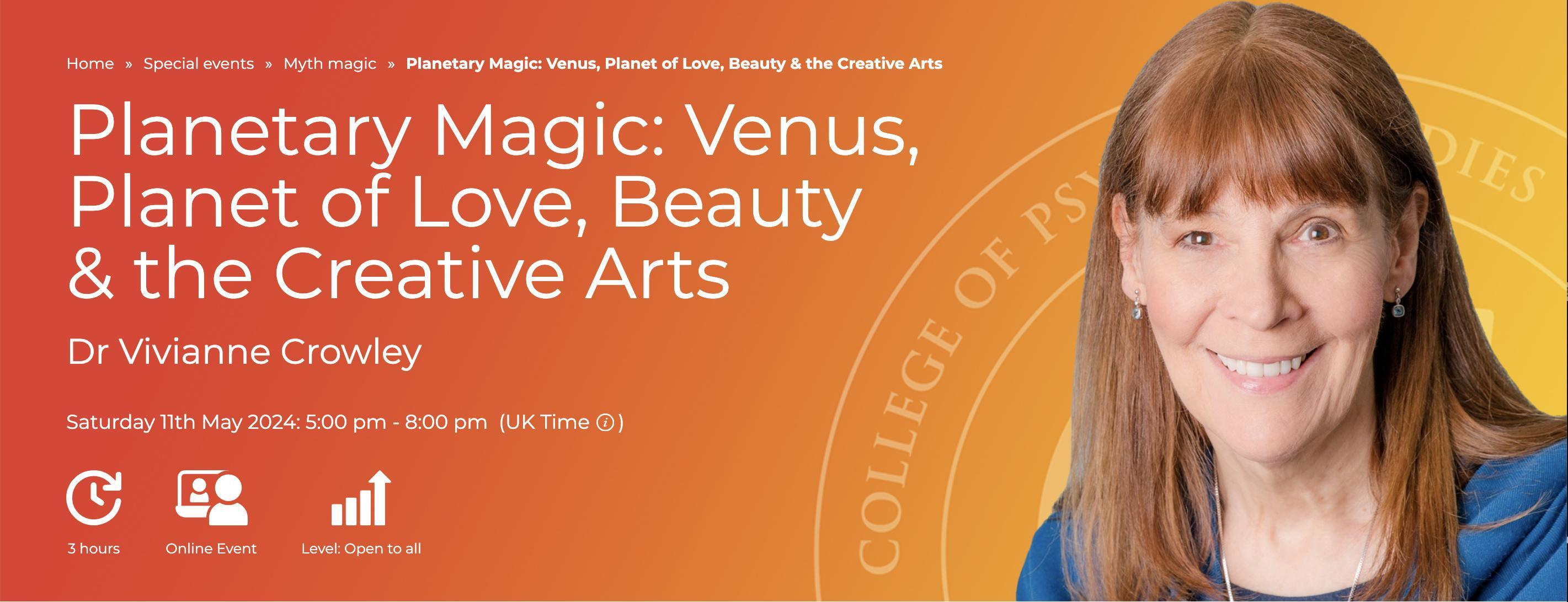 banner with link to Venus planetary magic class