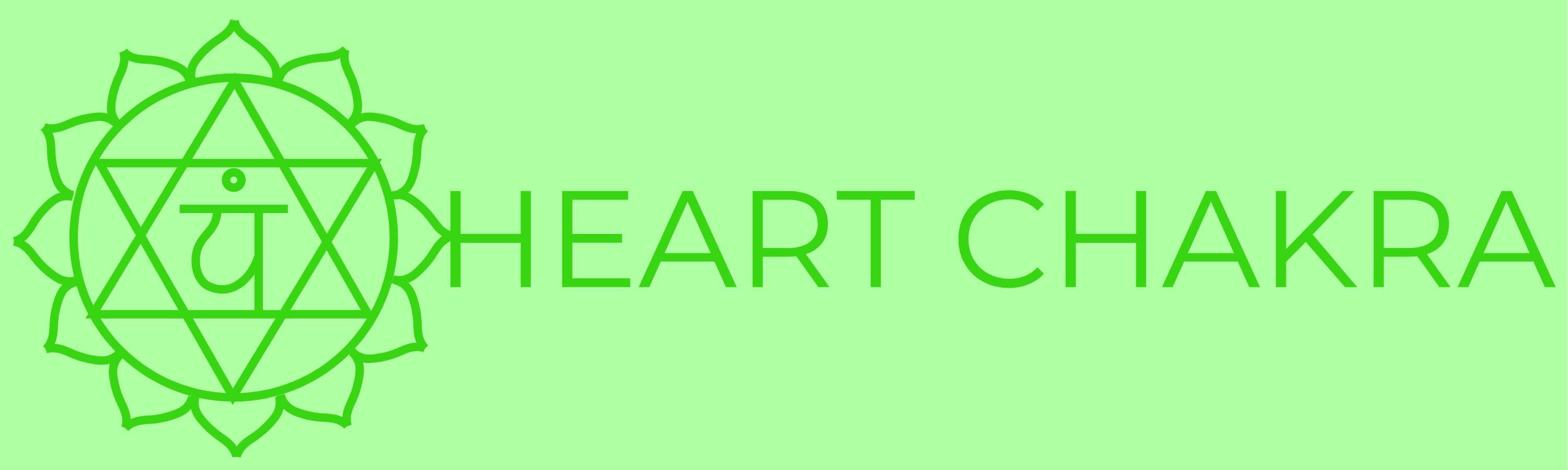 Heart chakra symbol on green banner