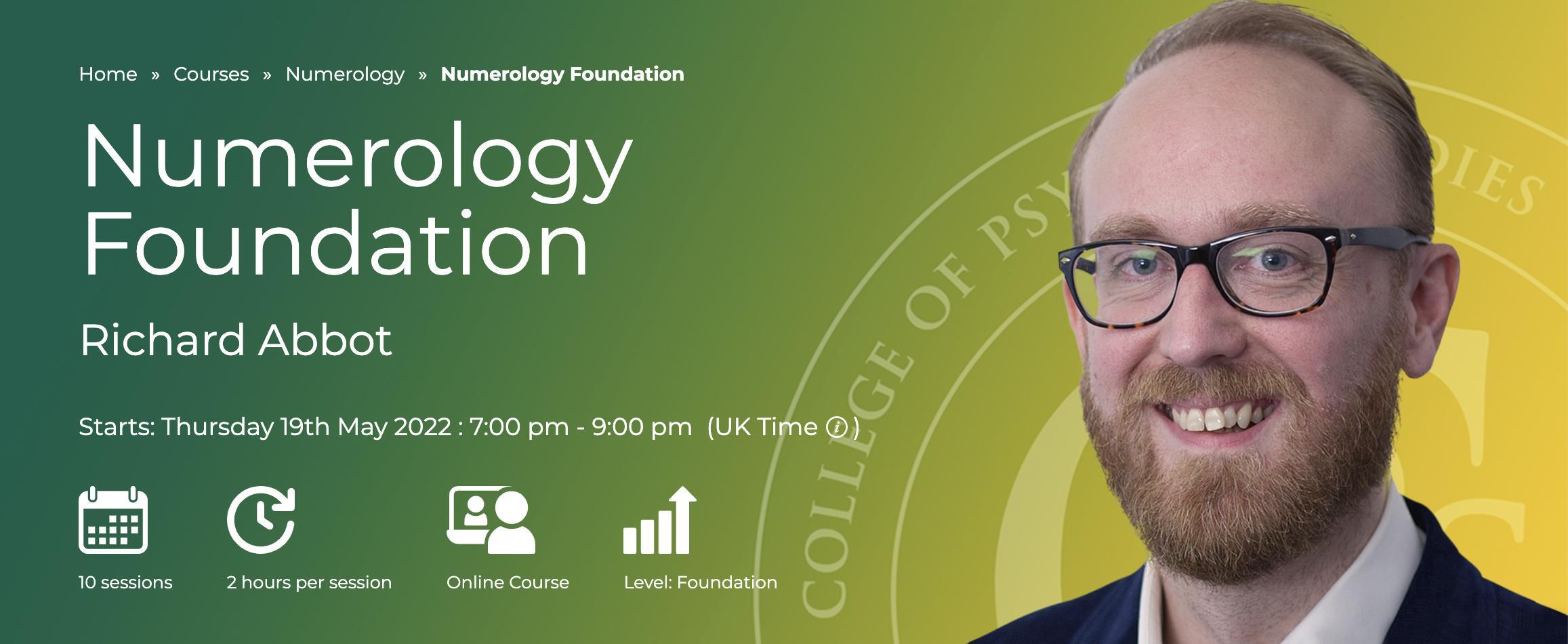 Richard Abbot Numerology Foundation course