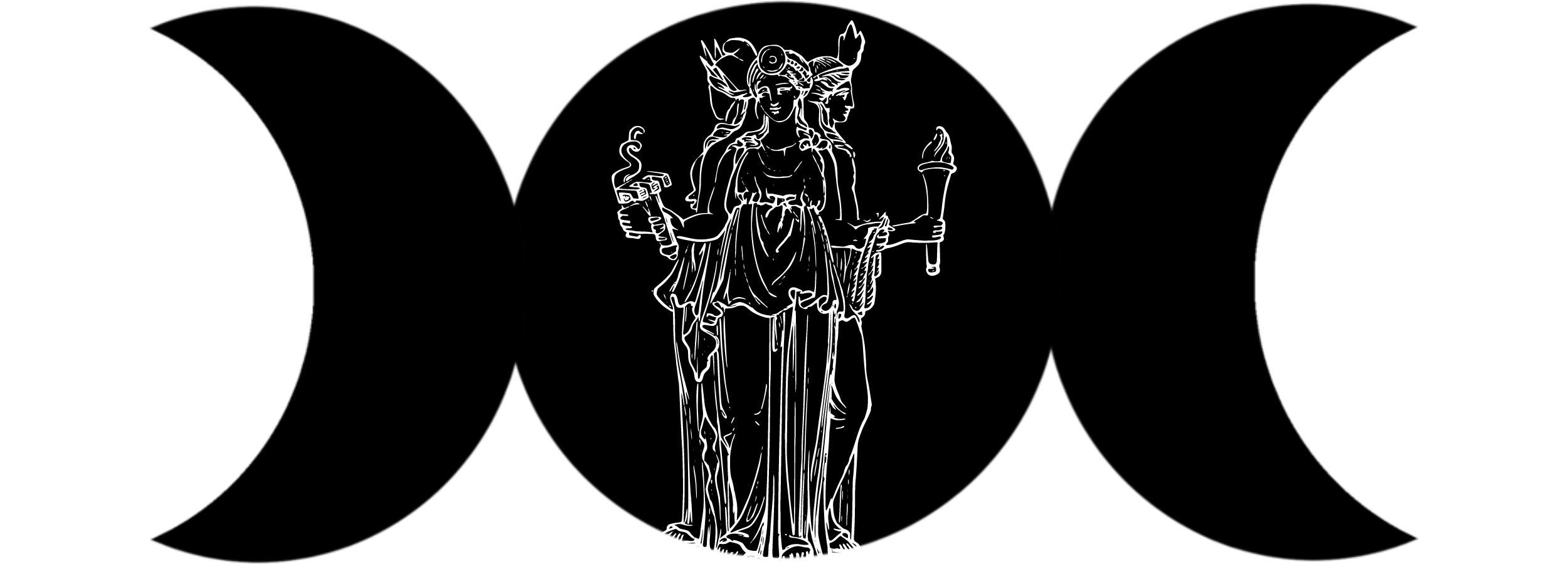 Goddess Hecate in the triple moon