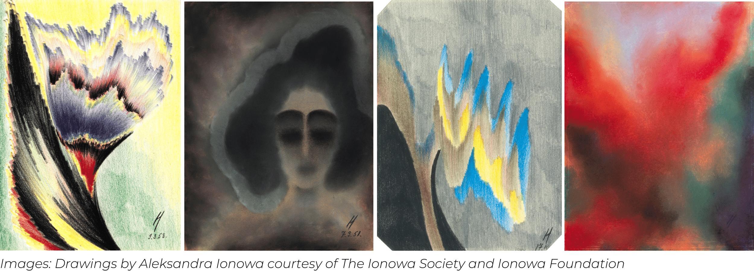 Four drawings by Aleksandra Ionowa courtesy of The Ionowa Society and Ionowa Foundation