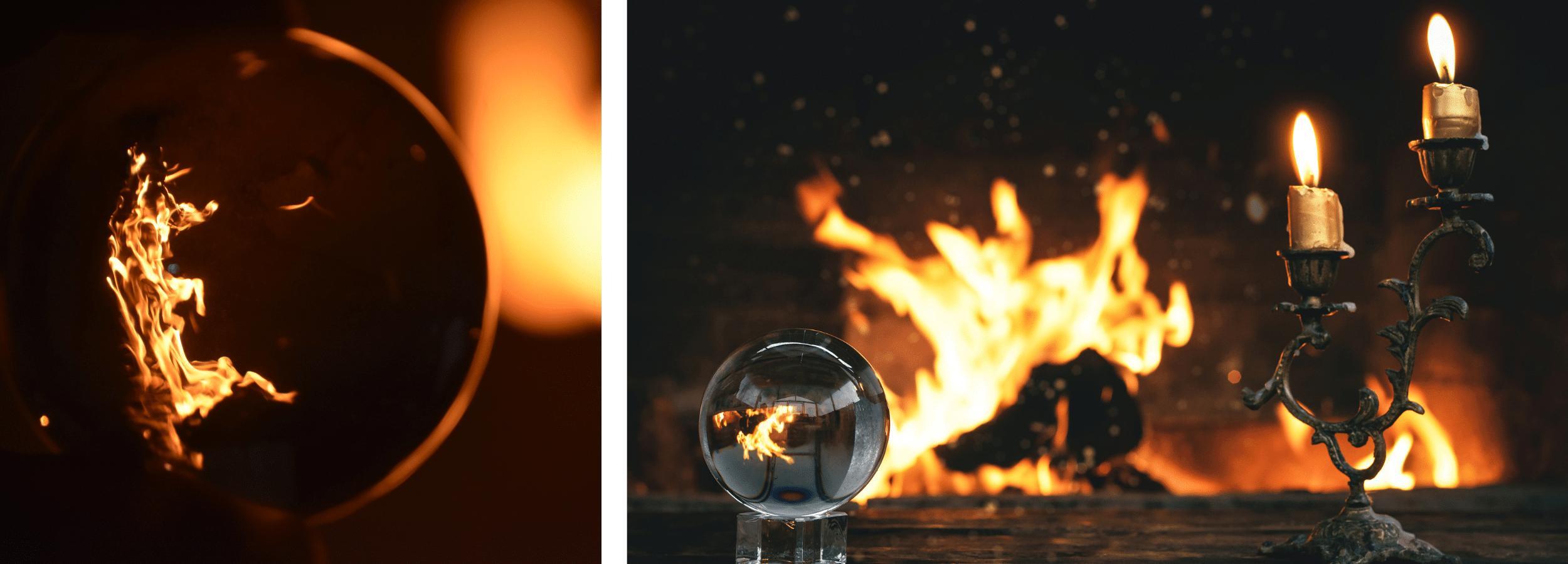 Scrying with fire and a crystal ball