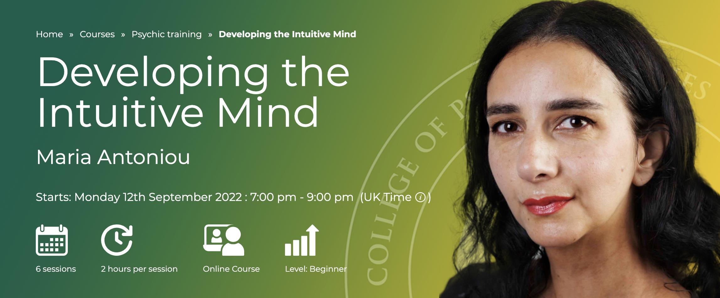 Developing the Intuitive Mind 6-week psychic training course
