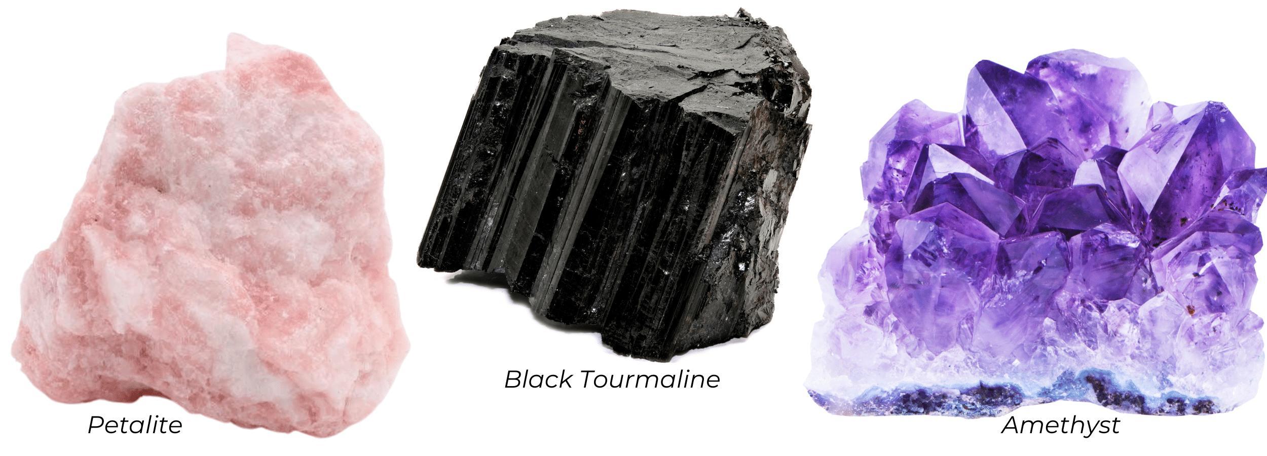 Petalite, Black Tourmaline and Amethyst - the BEST meditation crystals