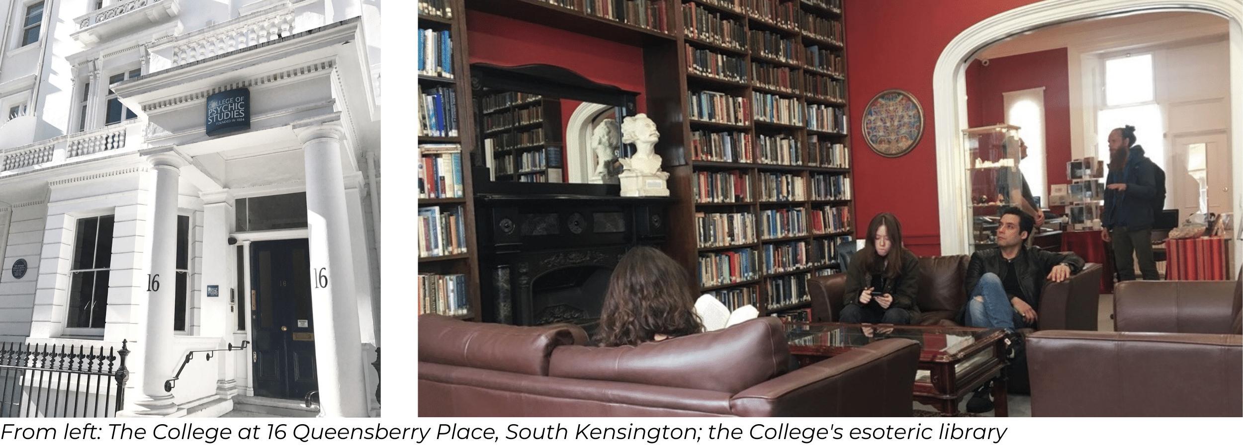 The College of Psychic Studies entrance and library