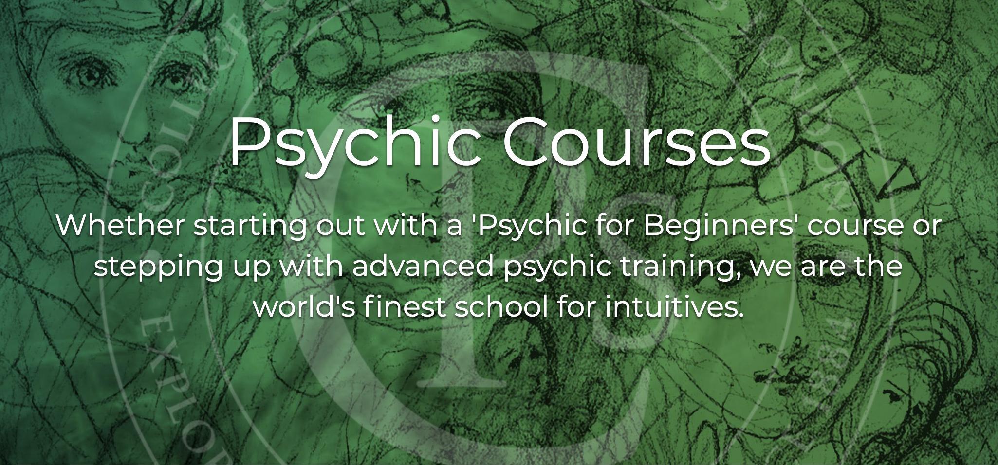 Banner with url for psychic development courses