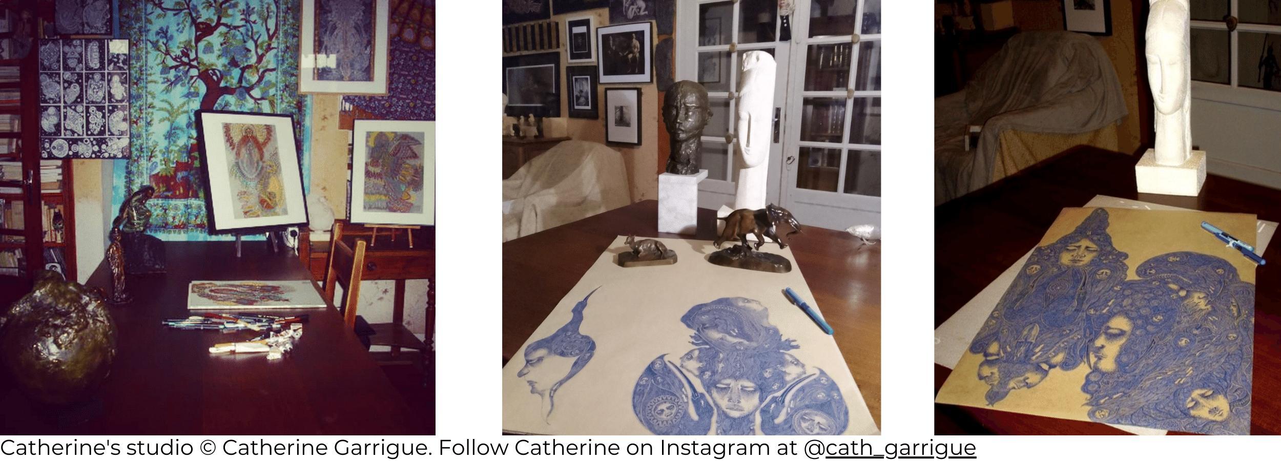 Catherine Garrigue's art studio