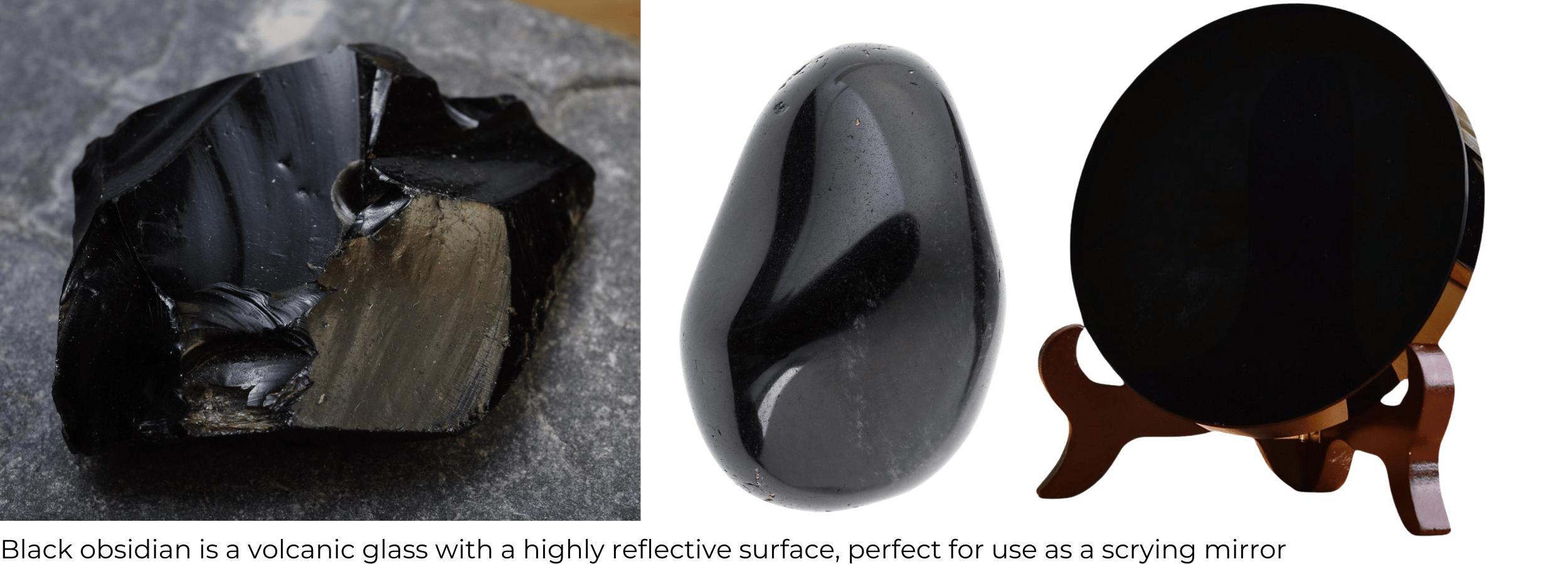 Examples of black obsidian mirrors for scrying