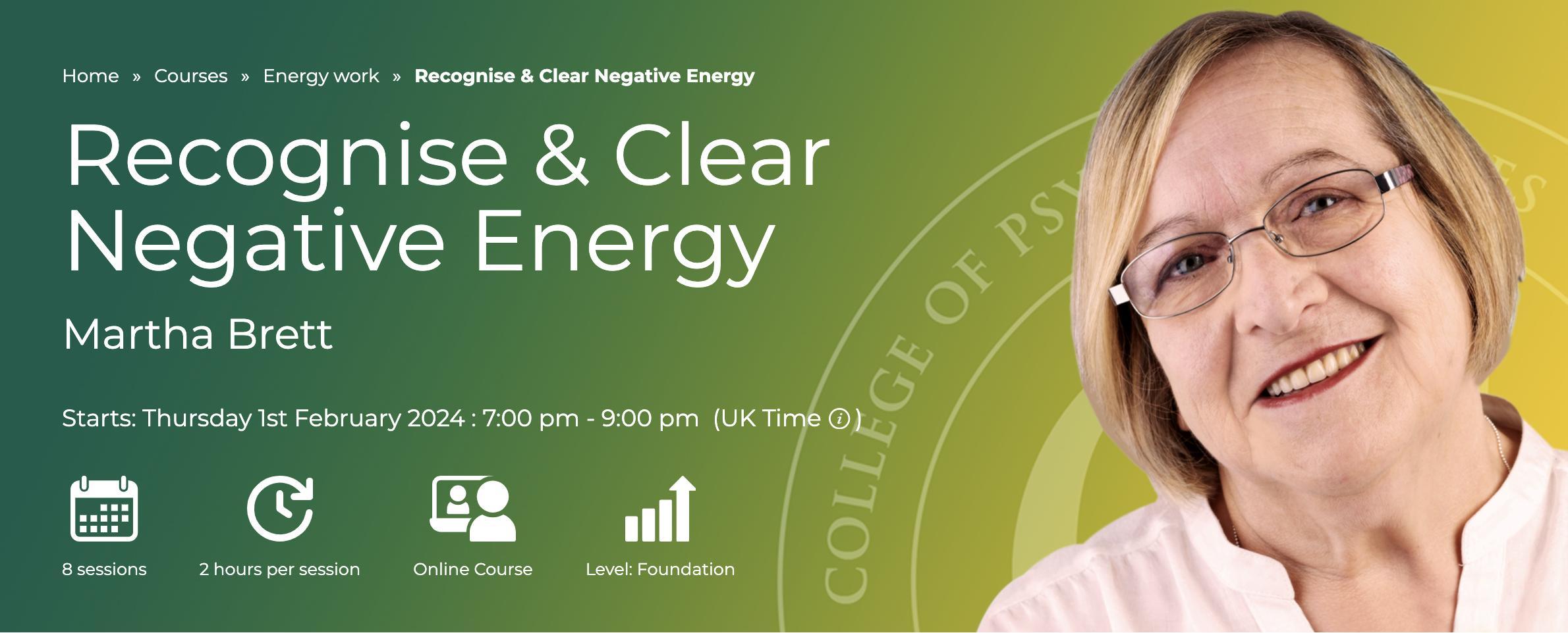 Banner to negative energy course