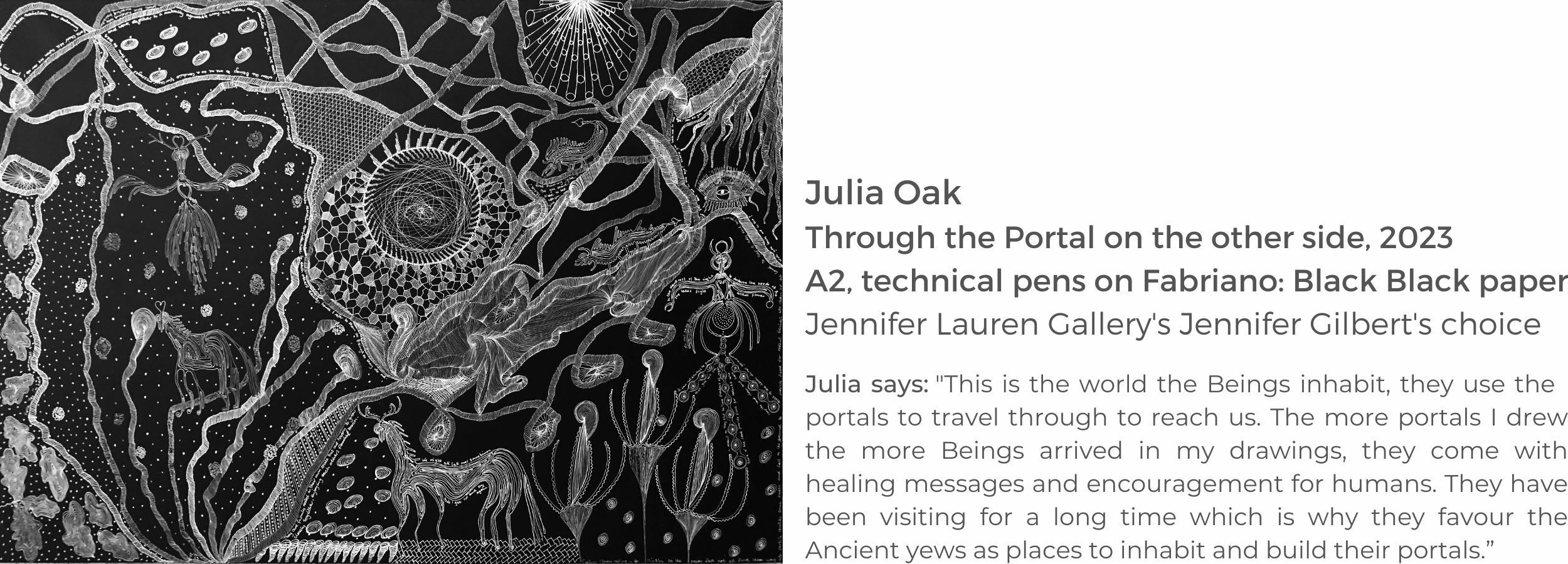 Artist Julia Oak with Through the Portal on the Other Side
