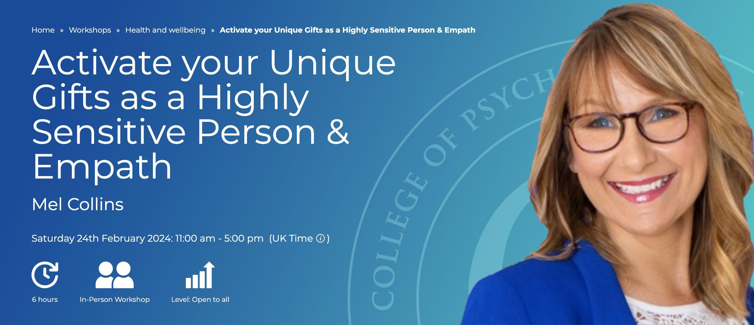 Banner with link to highly sensitive person workshop