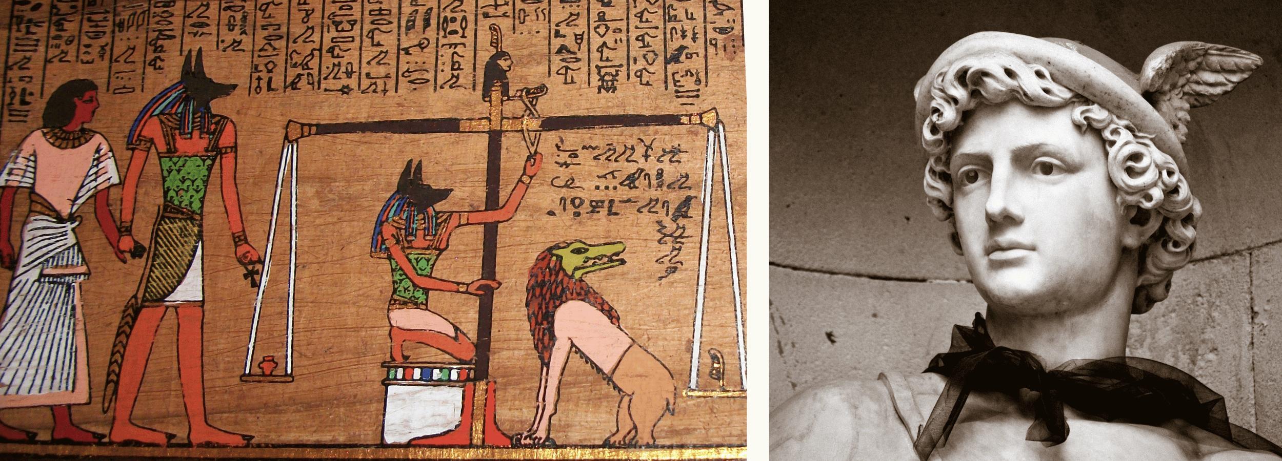 Psychopomps Anubis and Hermes