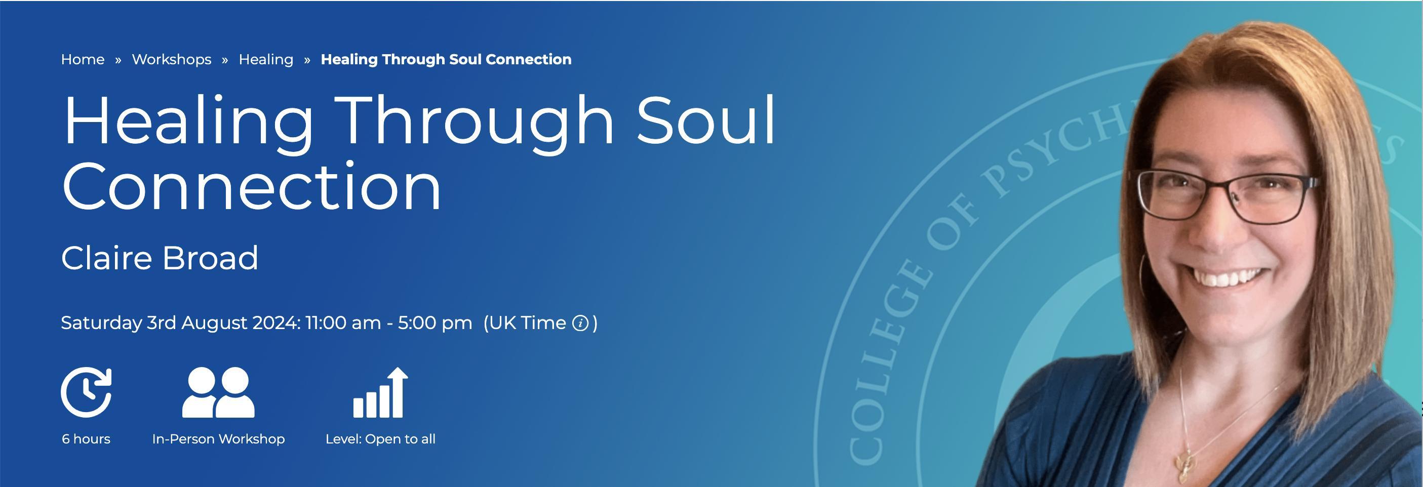 Banner with link to soul connections workshop