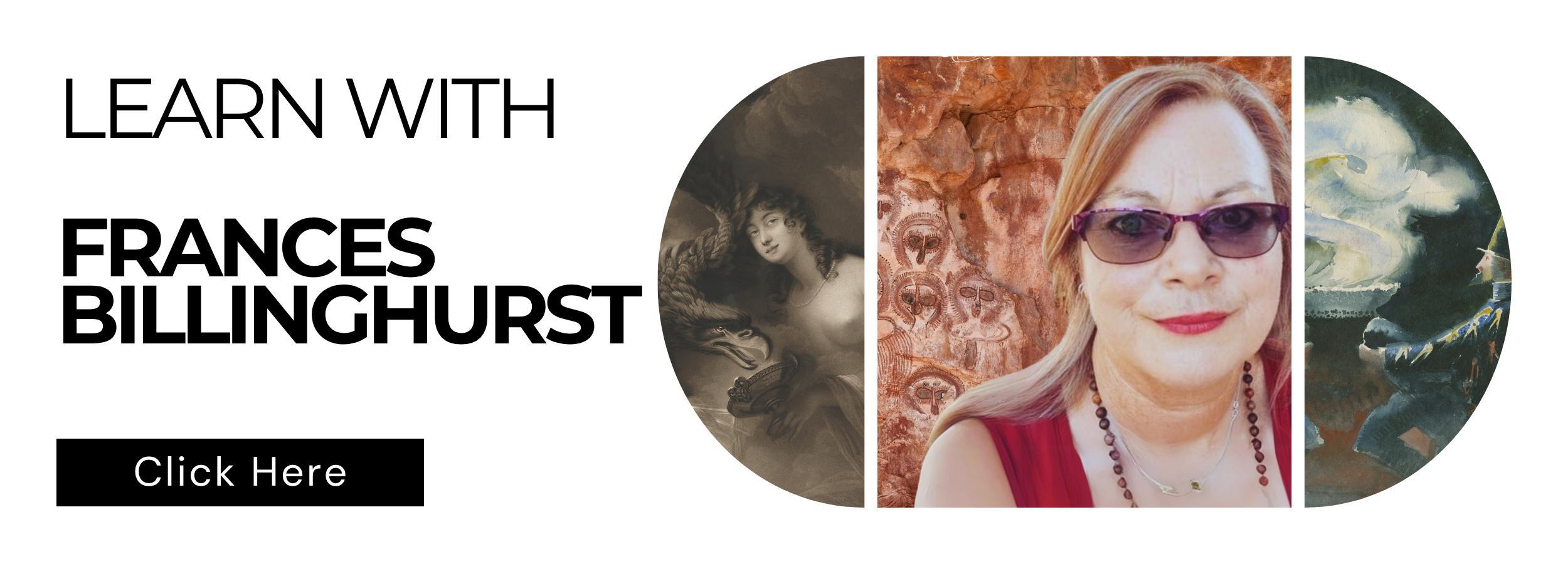 Banner of Frances Billinghurst Linking through to her page and upcoming events