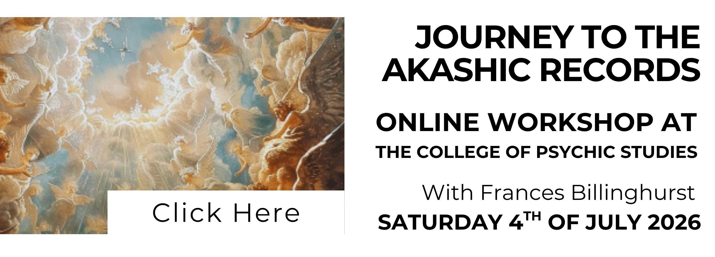 Journey To the Akashic Records Workshop Banner with Frances Billinghurst