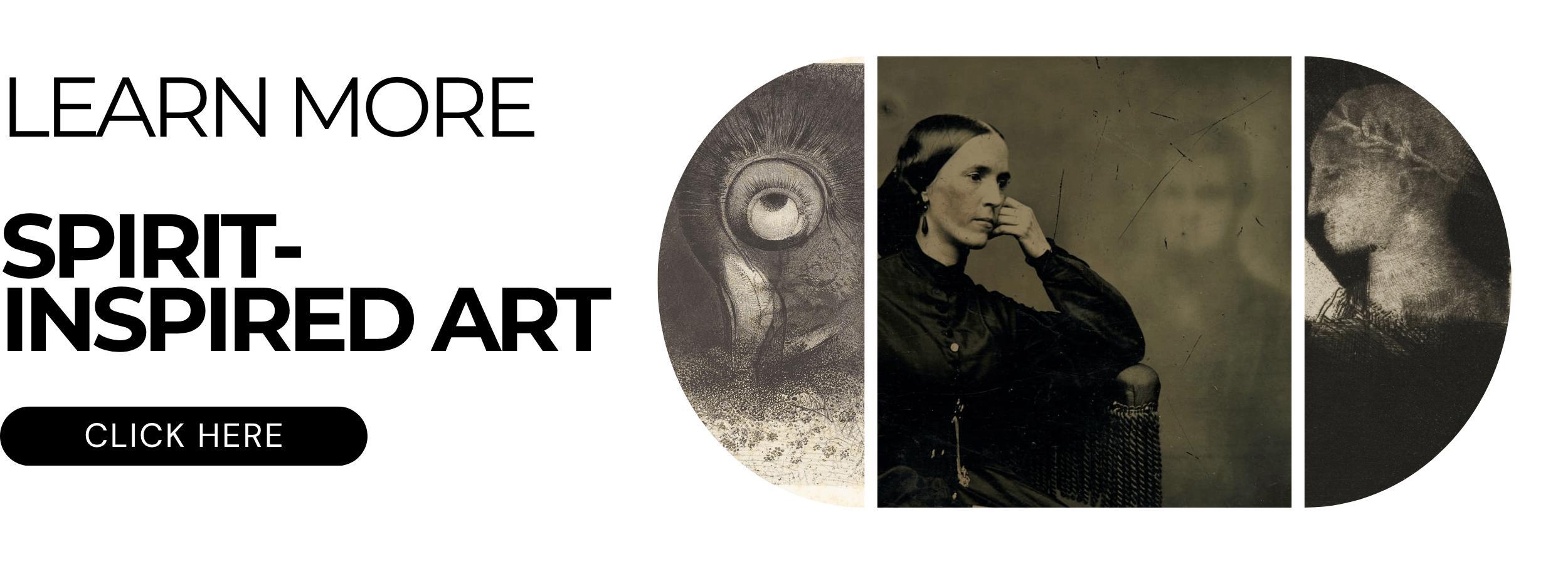 Banner with link to spirit inspired art events at The College of Psychic Studies